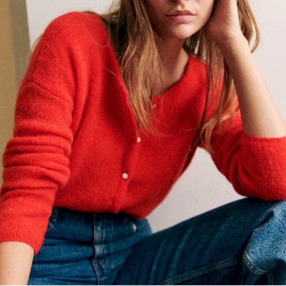 Sezane Red Gaspard Wool Cardigan, Women’s S